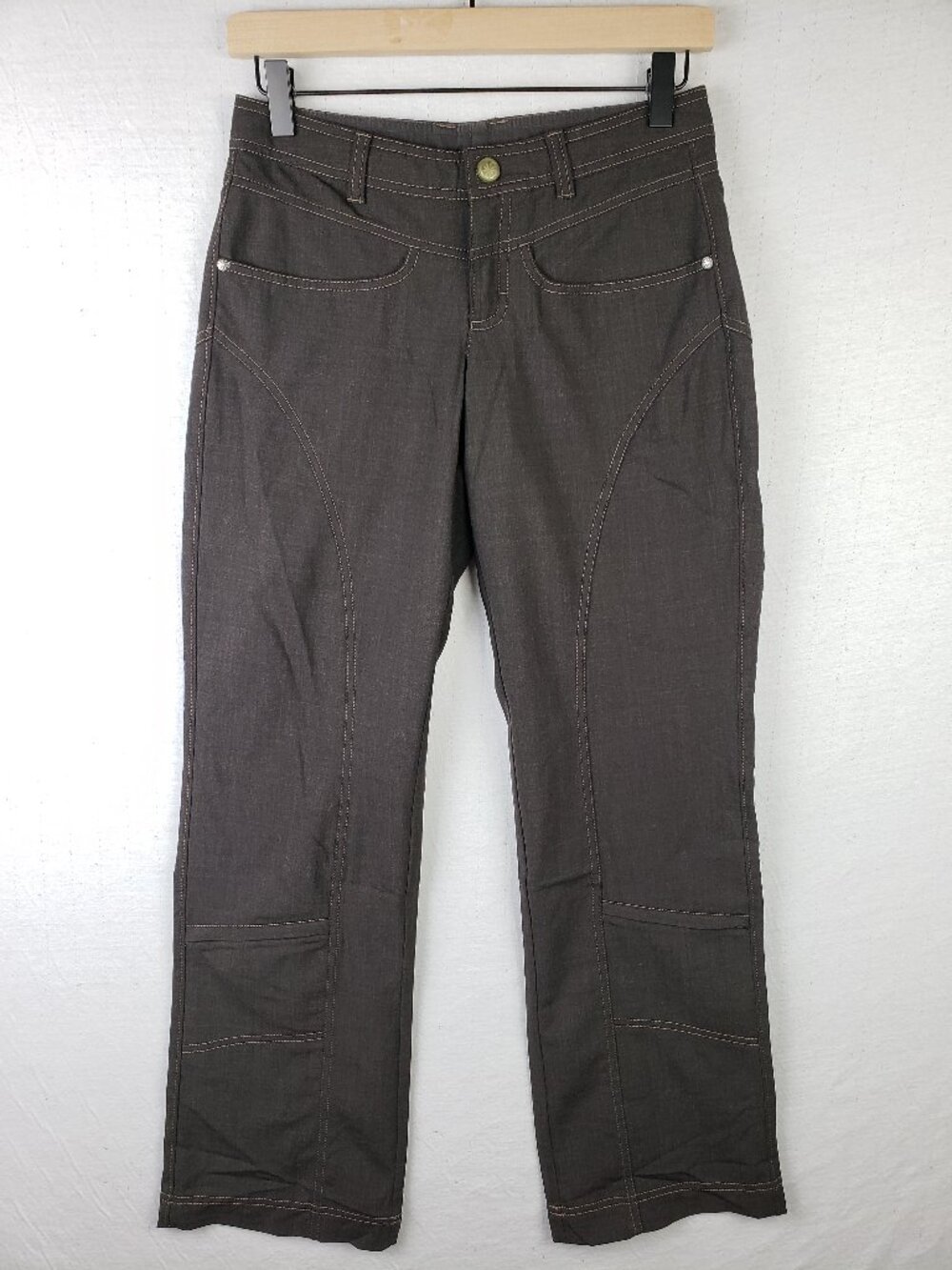 Athleta Hiking Pants Wool Blend Dark Brown Relaxed Fit size 0 Camping Outdoor